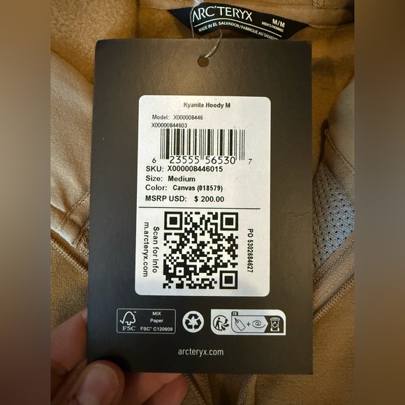 NWT Arc’teryx Men’s size Medium Kyanite Hoody Fleece Jacket. - Picture 10 of 12